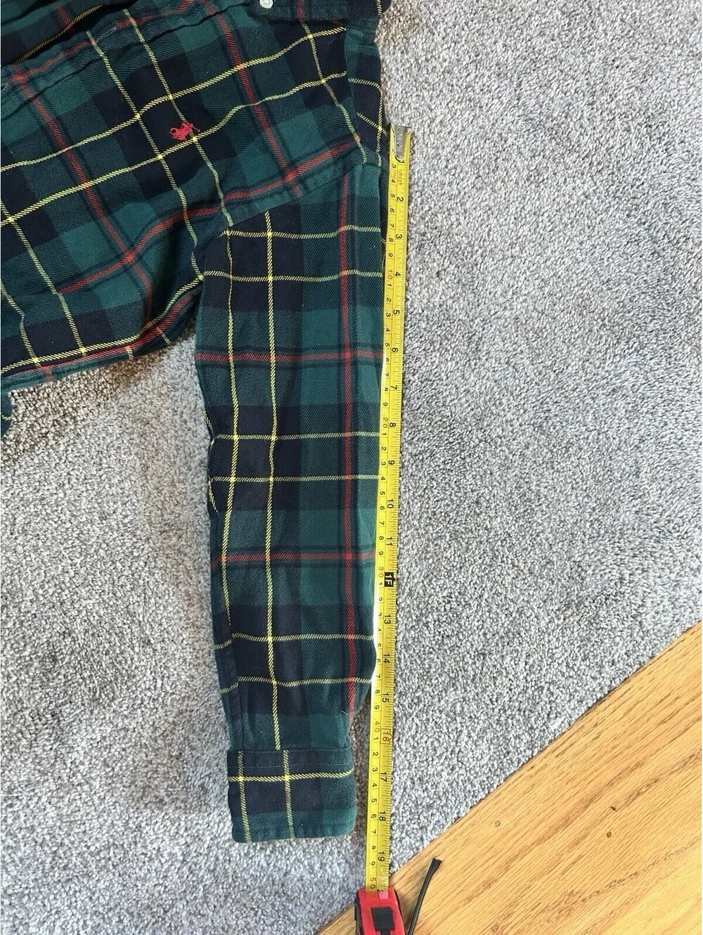 Ralph Lauren Vintage Shirt Boys 6 Green Black Plaid Flannel Button Down Pony